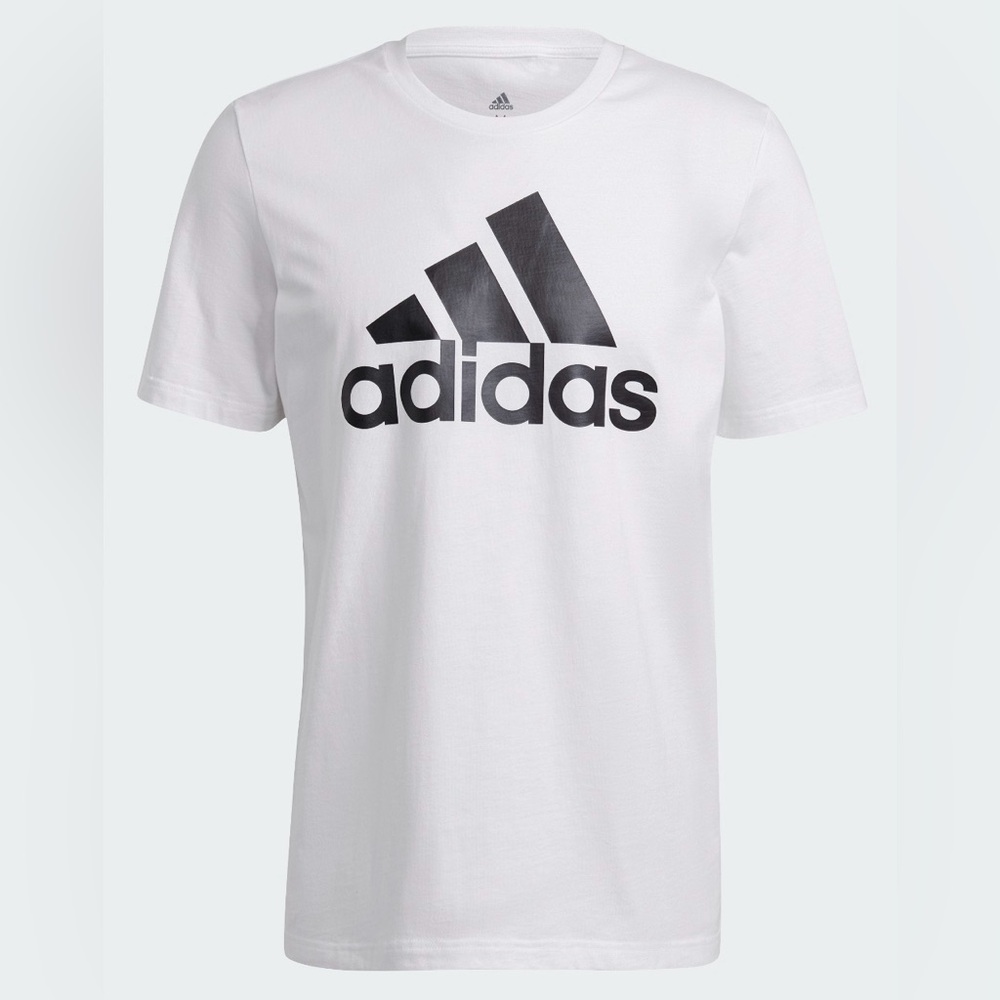 Adidas White and Black Logo Tee